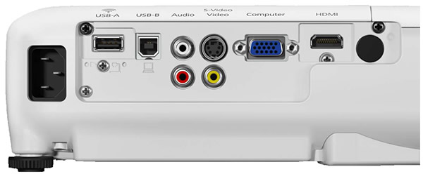 EB-W32 Projector Rear Connections