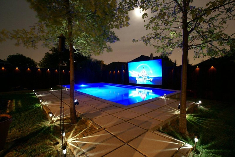 Backyard Outdoor Projector For Movie Night And Sport