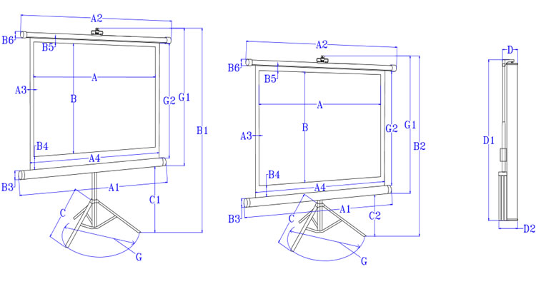 Elite tripod screen specs