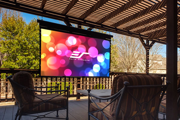 Elite Screens Outdoor Pull Down, Outdoor Mountable Projector Screen